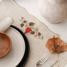 KM Home Collection-2'li Set Üzüm İşlemeli Keten Amerikan Servis-Sunum Aksesuarları-2-Milagron.com