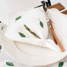 KM Home Collection-2'li Set Yaprak İşlemeli Keten Peçete-Peçete-3-Milagron.com