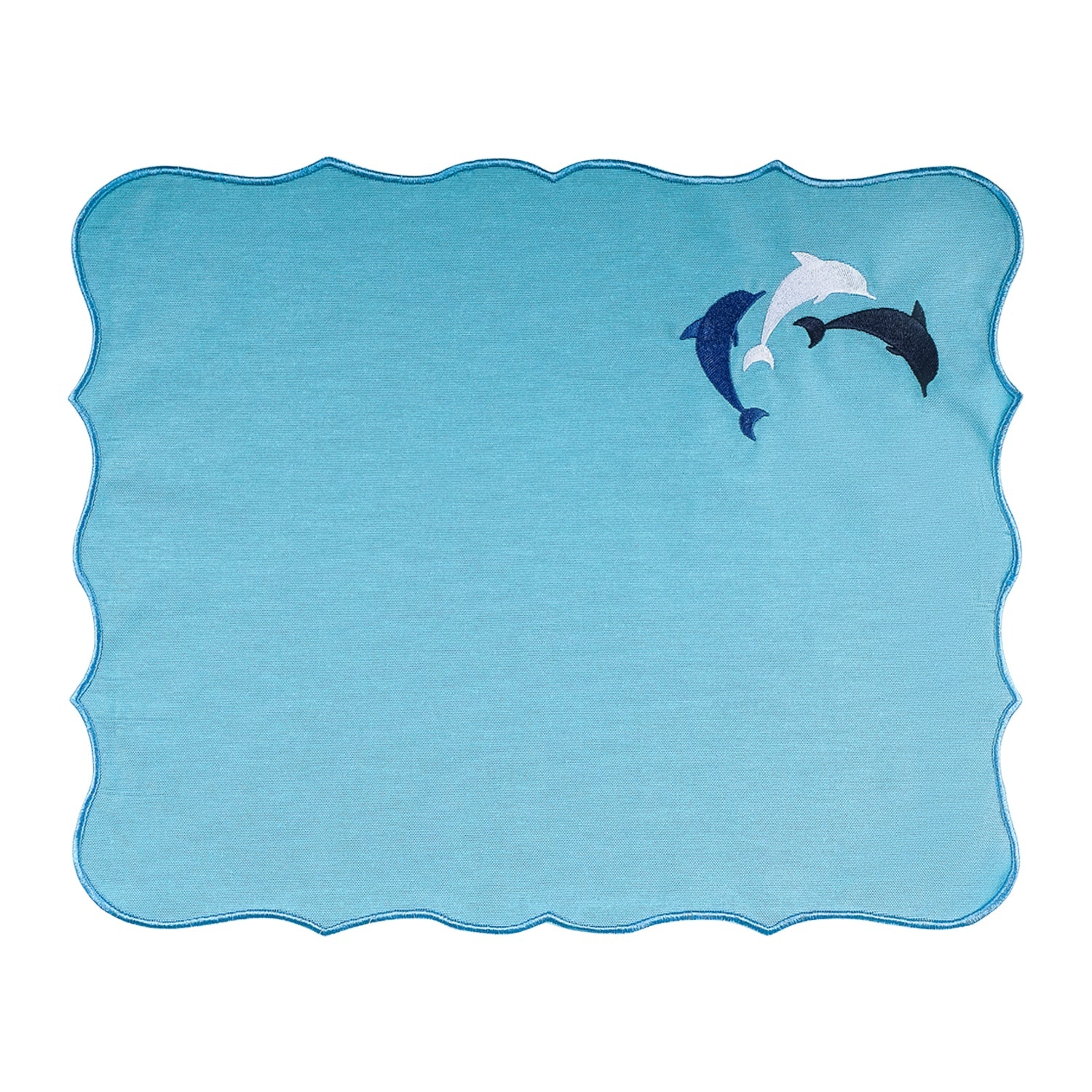 KM Home Collection-2'li Set Yunus İşlemeli Pamuk Amerikan Servis-Sunum Aksesuarları-1-Milagron.com