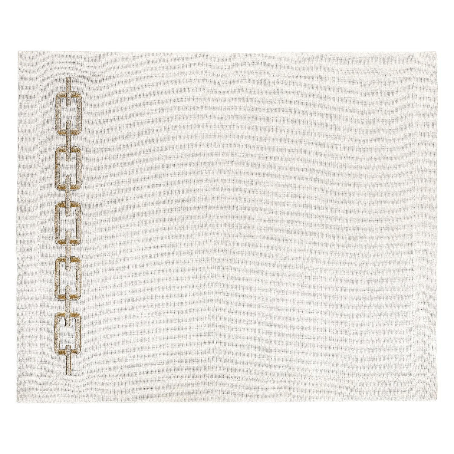 KM Home Collection-2’li Set Zincir İşlemeli Taş Rengi Amerikan Servis-Sunum Aksesuarları-1-Milagron.com