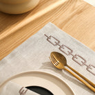 KM Home Collection-2’li Set Zincir İşlemeli Taş Rengi Amerikan Servis-Sunum Aksesuarları-4-Milagron.com