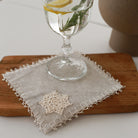 KM Home Collection-4'lü Set İncili El İşelemeli Kokteyl Peçete-Peçete-1-Milagron.com