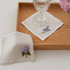 KM Home Collection-4'lü Set Lavanta El İşlemeli Kokteyl Peçete-Peçete-4-Milagron.com