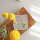 KM Home Collection-4'lü Set Sarı Lale El İşlemeli Kokteyl Peçete-Peçete-1-Milagron.com