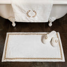 KM Home Collection-Altın Yaprak İşlemeli Pamuk Ayak Havlusu-Havlu & Peştamal-2-Milagron.com