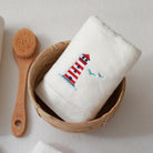 KM Home Collection-Deniz Feneri İşlemeli Yüz Havlusu-Havlu & Peştamal-1-Milagron.com