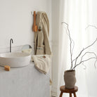 KM Home Collection-İstridye İşlemeli Pamuk Bornoz-Sunum Aksesuarları-6-Milagron.com