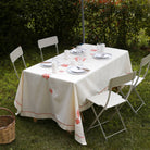 KM Home Collection-Kırmızı Mercan İşlemeli Pamuk Masa Örtüsü-Masa Örtüleri-4-Milagron.com