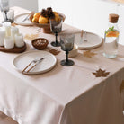 KM Home Collection-Yaprak İşlemeli Pamuk Masa Örtüsü-Masa Örtüleri-5-Milagron.com