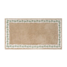 KM Home Collection-Yeşil Dal İşlemeli Pamuk Ayak Havlusu-Havlu & Peştamal-1-Milagron.com