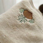 KM Home Collection-Yeşil Dal İşlemeli Pamuk Ayak Havlusu-Havlu & Peştamal-4-Milagron.com