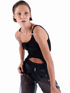 Kntlgy Black Halter Neck T-Shirt