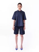 Kntlgy Navu Blue Oversize Poplin Shirt