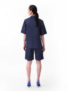 Kntlgy Navu Blue Oversize Poplin Shirt