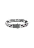 Crimson Grid Silver Erkek Bileklik