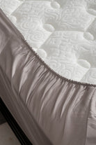 Kaay-Kaay Pamuk Saten Yastık Kılıfı Dahil Lastikli Çarşaf Seti 100x200 Tek Kişilik Gri-Nevresim Takımı-3-Milagron.com