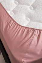 Kaay-Kaay Pamuk Saten Yastık Kılıfı Dahil Lastikli Çarşaf Seti 100x200 Tek Kişilik Pembe-Nevresim Takımı-1-Milagron.com