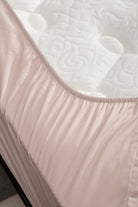 Kaay-Kaay Pamuk Saten Yastık Kılıfı Dahil Lastikli Çarşaf Seti 120x200 Tek Kişilik Pudra-Nevresim Takımı-2-Milagron.com