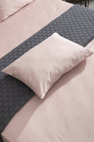 Kaay-Kaay Pamuk Saten Yastık Kılıfı Dahil Lastikli Çarşaf Seti 160x200 Çift Kişilik Pudra-Nevresim Takımı-2-Milagron.com