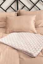 Kaay-Kaay Pamuk Saten Yastık Kılıfı Dahil Lastikli Çarşaf Seti 180x200 Çift Kişilik Vizon-Nevresim Takımı-3-Milagron.com