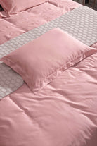 Kaay-Kaay Pamuk Saten Yastık Kılıfı Dahil Nevresim Seti 160x220 Tek Kişilik Pembe-Nevresim Takımı-1-Milagron.com