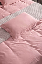 Kaay-Kaay Pamuk Saten Yastık Kılıfı Dahil Nevresim Seti 200x220 Çift Kişilik Pembe-Nevresim Takımı-1-Milagron.com