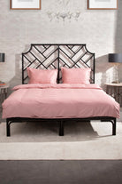 Kaay-Kaay Pamuk Saten Yastık Kılıfı Dahil Nevresim Seti 200x220 Çift Kişilik Pembe-Nevresim Takımı-6-Milagron.com