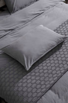 Kaay-Kaay Premium Lastikli Çarşaf Dahil Nevresim Takımı 200x220 Çift Kişilik Antrasit-Nevresim Takımı-5-Milagron.com