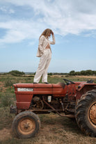 Kahshan-Beige 'saint' Women Oversize Linen Shirt-Gömlek-1-Milagron.com