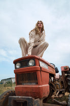 Kahshan-Beige 'saint' Women Oversize Linen Shirt-Gömlek-3-Milagron.com