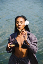 Kahshan-Nala Gri Oversize Gömlek-Gömlek-2-Milagron.com