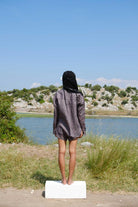 Kahshan-Nala Gri Oversize Gömlek-Gömlek-5-Milagron.com