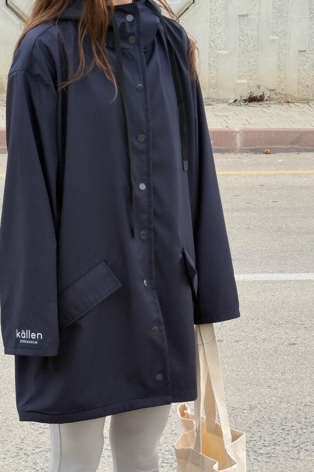 Lacivert Su Geçirmez Yağmurluk - 3