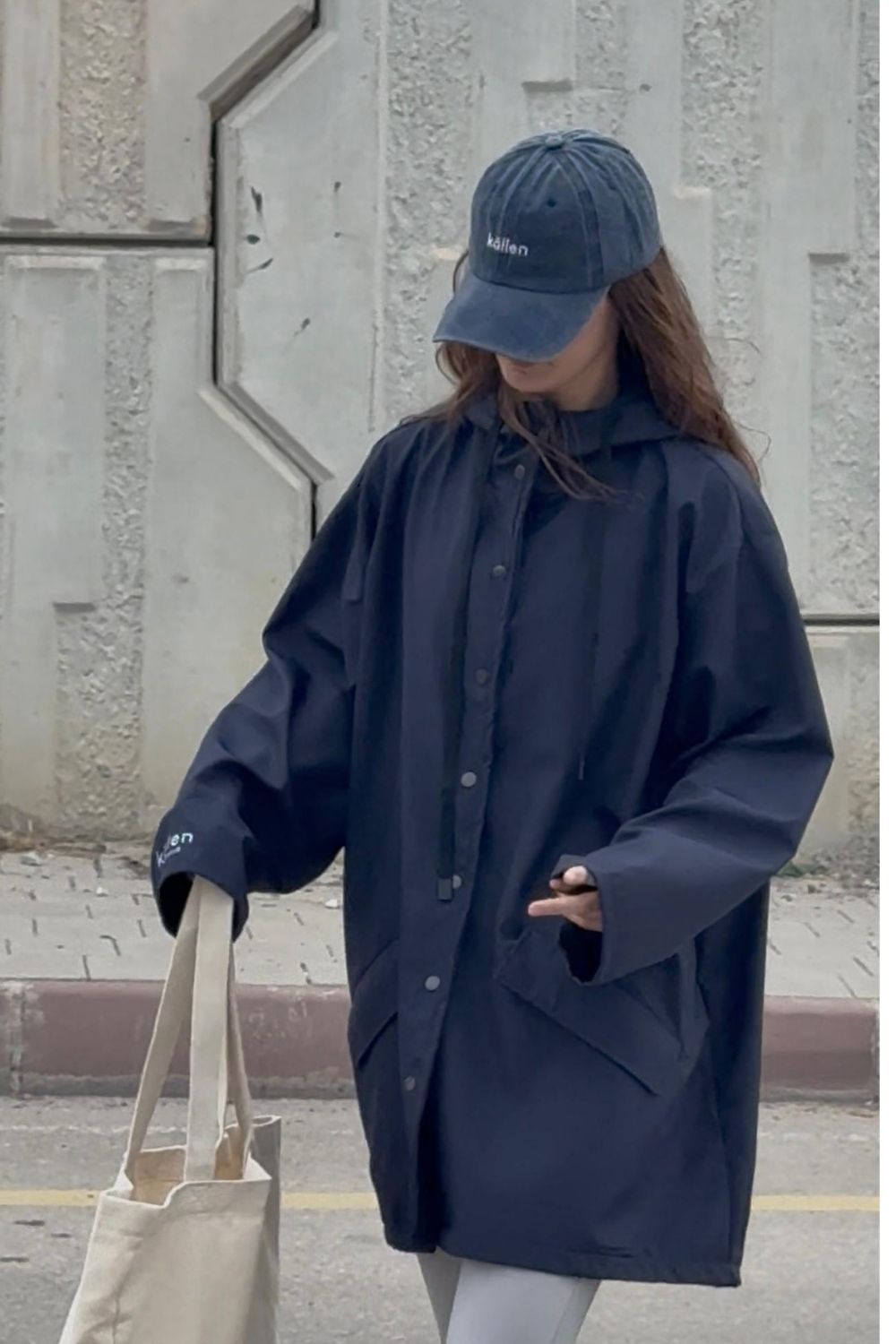 Lacivert Su Geçirmez Yağmurluk - 4