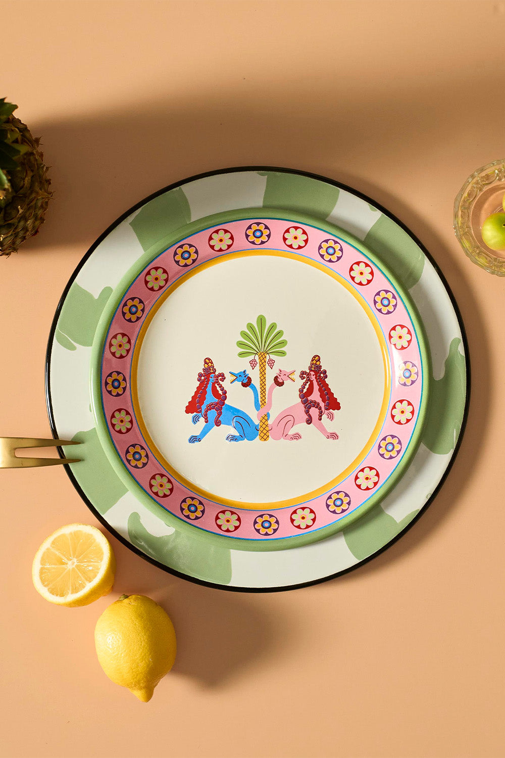 Cosmogenesis Twin Sphynxes Green Plate - 0