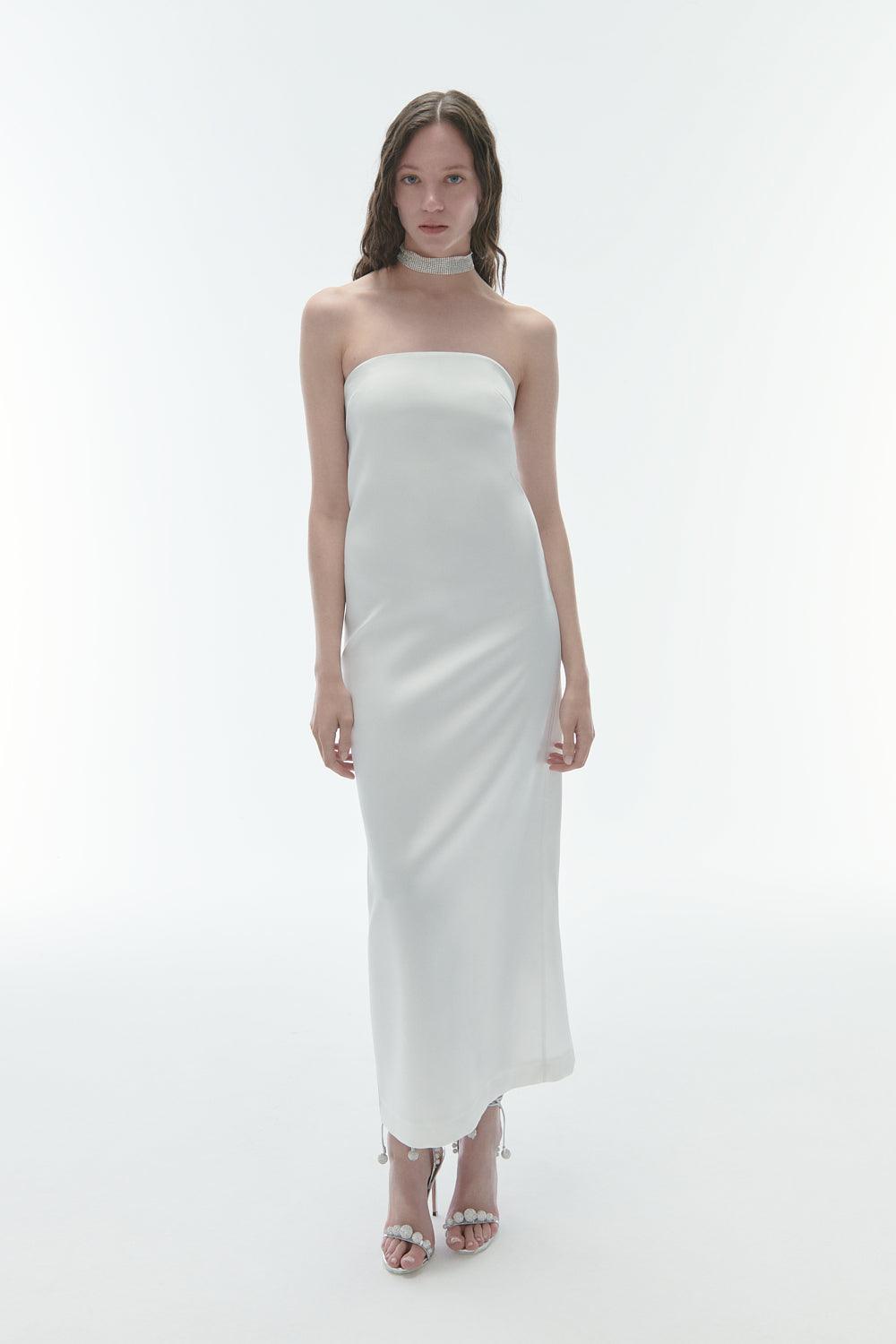 Karrla-Hazi Strapless Midi Dress-Elbise-1-Milagron.com