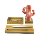 Kayıgo-İroko Woody İroko Ağacı üçlü Set Kırmızı Pötikare Kaktüs-OFİS-1-Milagron.com