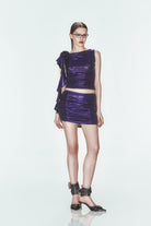 Khéla The Label-After Party Metallic Skirt In Purple-Etek-2-Milagron.com