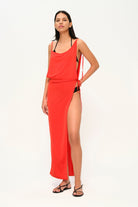 Khéla The Label-In My Element Pareo In Coral-Elbise-1-Milagron.com