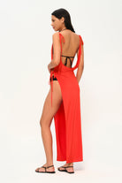 Khéla The Label-In My Element Pareo In Coral-Elbise-3-Milagron.com