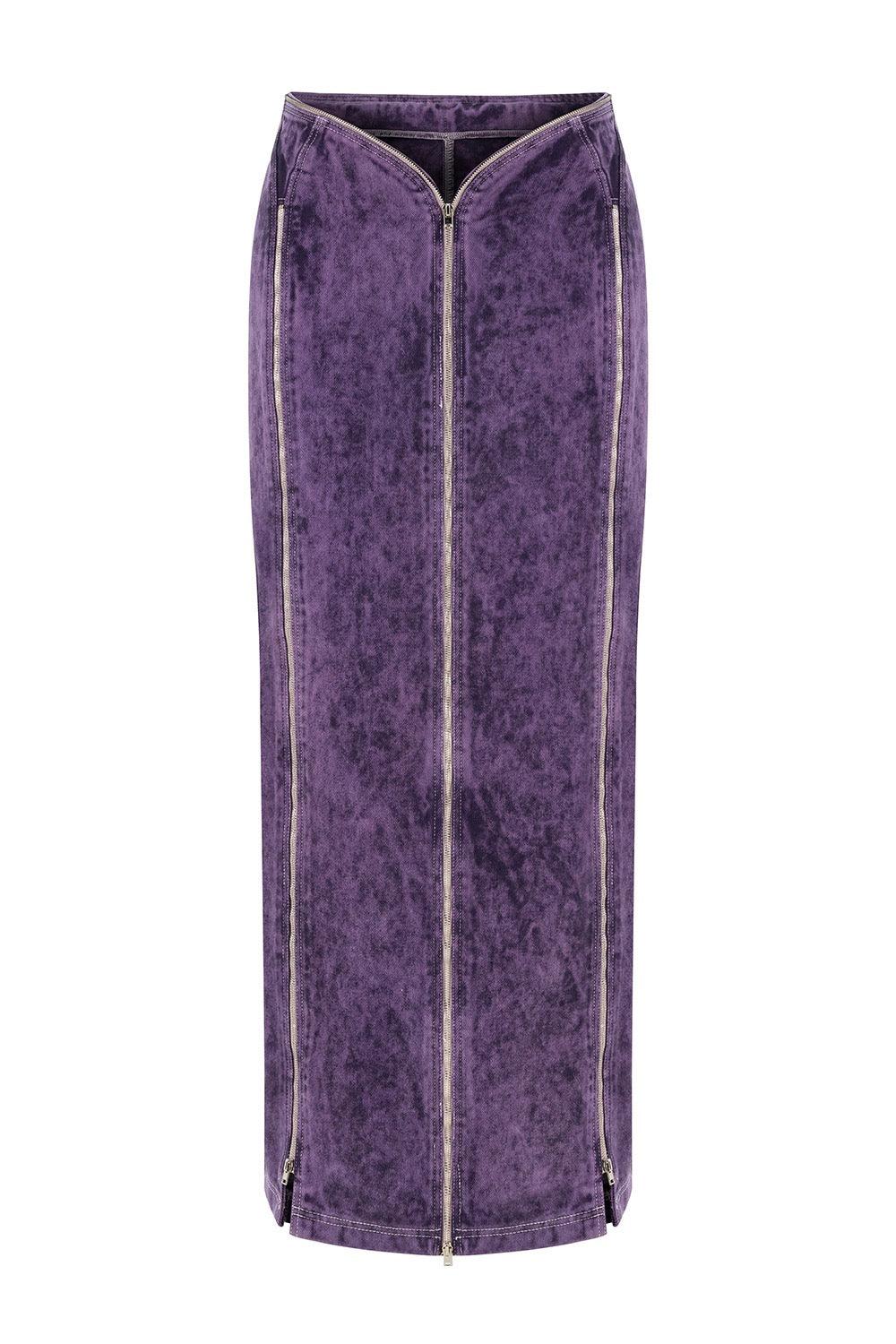Khéla The Label-Manipulator Skirt In Purple Acid Wash-Etek-4-Milagron.com