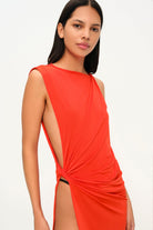 Khéla The Label-Showstopper Dress In Coral-Elbise-3-Milagron.com