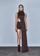 Khéla The Label-Stay Mad Asymmetric Top Brown-2-Milagron.com