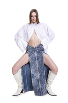 Khéla The Label Store-Manipulator Skirt In Gray Acid Wash-Etek-3-Milagron.com