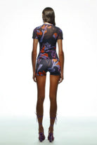 Khéla The Label-Tainted Flower Half Sleeve Mesh Top In Black-Top-3-Milagron.com