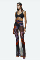 Khéla The Label-Tainted Flower Mesh Pants In Black-Pantolon-2-Milagron.com