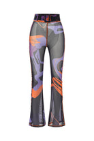 Khéla The Label-Tainted Flower Mesh Pants In Black-Pantolon-1-Milagron.com