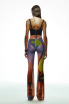 Khéla The Label-Tainted Flower Mesh Pants In Orange-Pantolon-4-Milagron.com