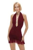 Khéla The Label-Temptress Tini Dress In Burgundy-Elbise-1-Milagron.com
