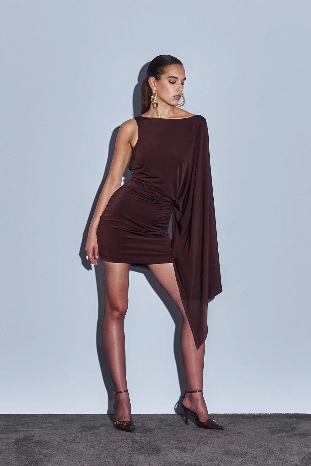 Khéla The Label-Walk Away Dress Brown-Elbise-1-Milagron.com